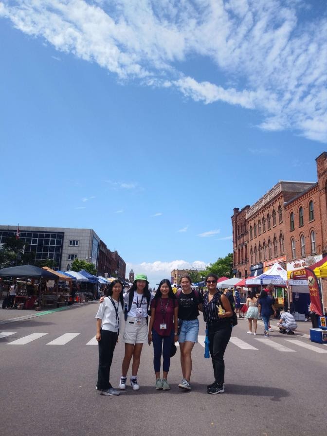 Alexandra and friends exploring the market in Charlottetown