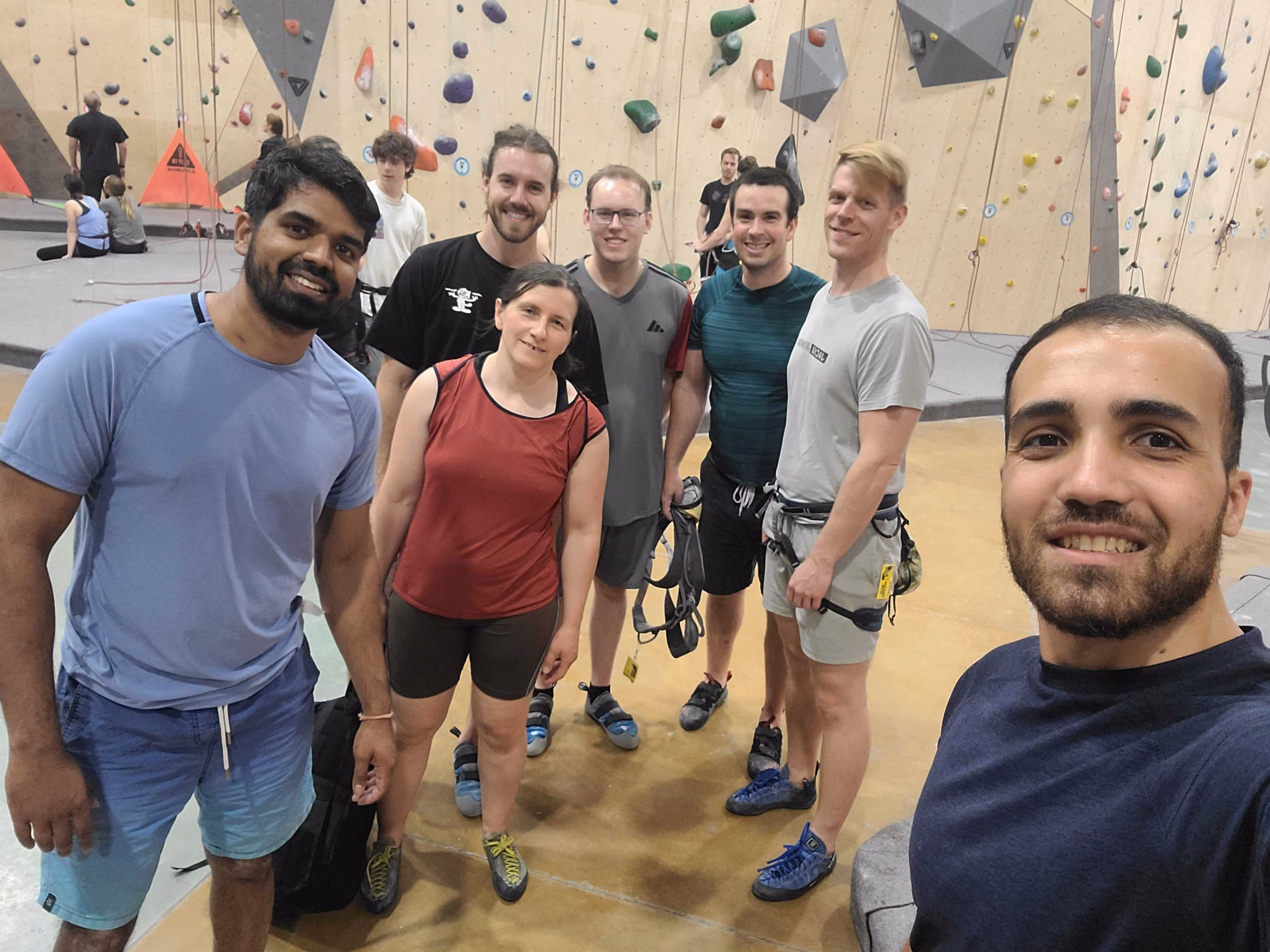 Daniel with a group of friends he’s formed closed relationships with over their shared love of rock climbing