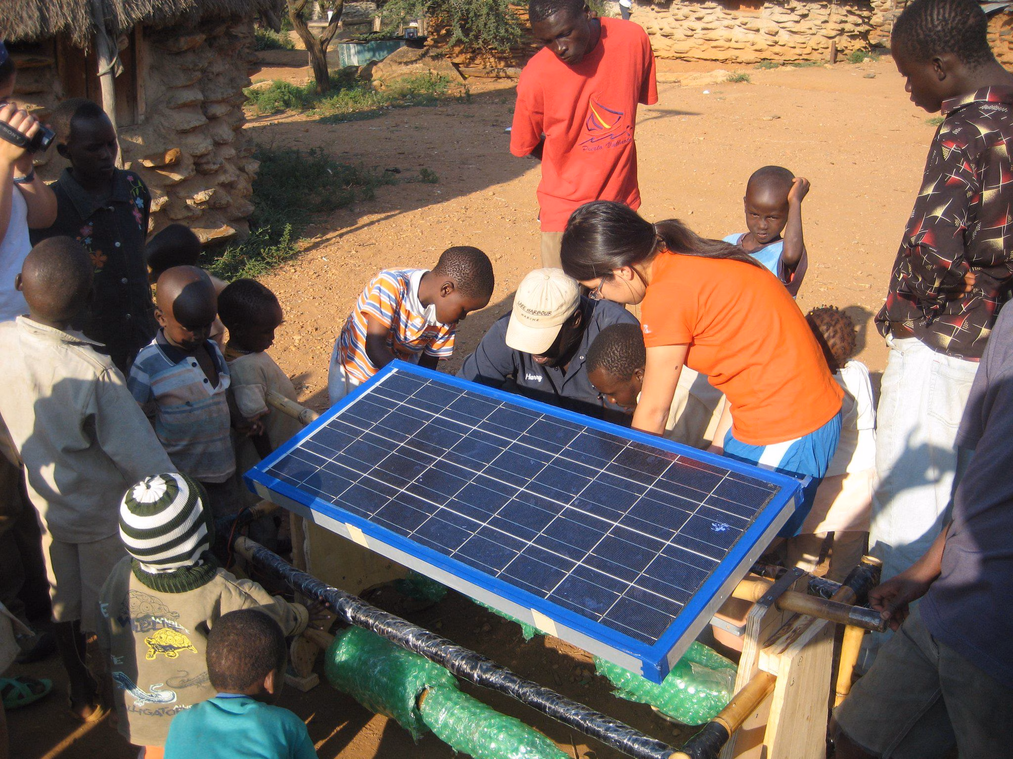 Eden in Kenya doing work for her nonprofit, SunSaluter