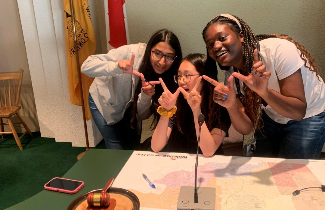 Shanya and friends from Shad at the Mayor’s office in Waterloo, Ontario